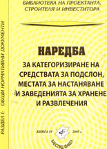 Наредба за категоризиране на средствата за подслон, местата за настаняване и заведенията за хранене и развлечения
