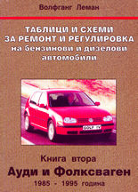 Таблици и схеми за ремонт и регулировка на бензинови и дизелови автомобили - книга 2<br>Ауди и Фолксваген - 1985-1995 година