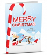 Картичка Весела Коледа - захарно бастучне