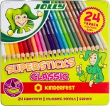 Цветни моливи JOLLY KINDERFEST CLASSIC, метална кутия<br>24 цвята